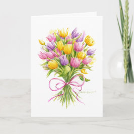 Tillfällen av Tulip Bouquet-kort med tomt kort