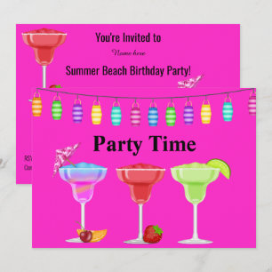 TILLFÄLLEN BEACH COCKTAIL PARTY FLURO ROSA INBJUDNINGAR