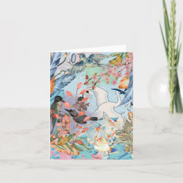 Tillfällen blommigt fåglar tack kort