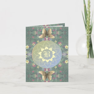 Tillfällen Blommigt Mandala Kort