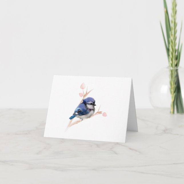 Tillfällen Blue Jay Bird Foleting Card Kort (Framsida)