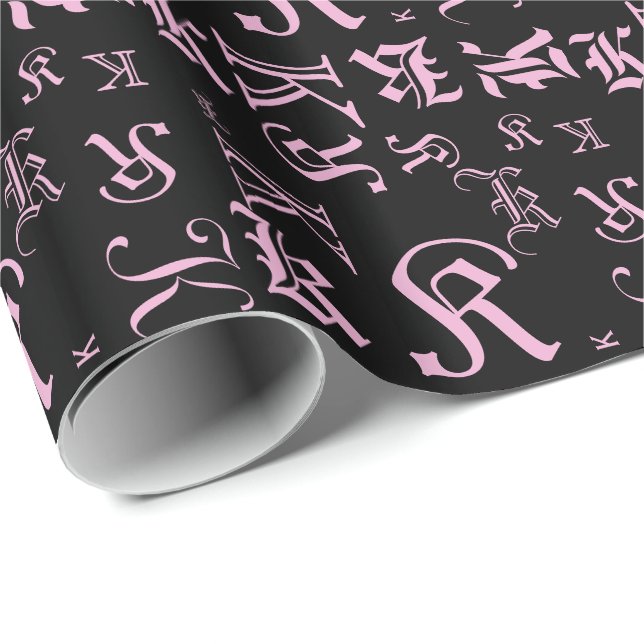 TILLFÄLLEN CHANGE MONOGRAM BlackLetter Stil Presentpapper (Rullad Hörn)