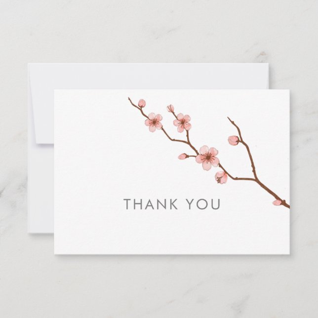 Tillfällen Cherry Blommar Tack Notecard Kort (Framsida)