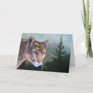 Tillfällen Cougar View Wildlife Fine Art Kort