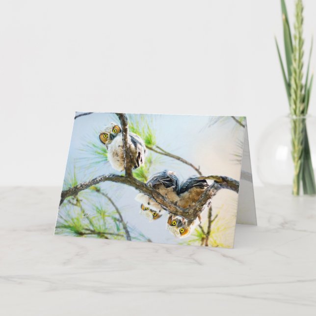 Tillfällen Cute Baby Uggla blank Helgkort (Framsida)