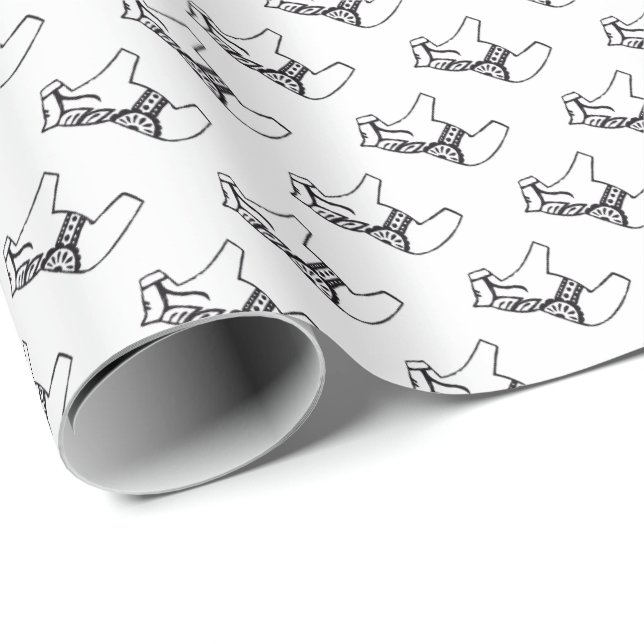 Tillfällen Dala Horse Wrapping Papper Presentpapper (Rullad Hörn)