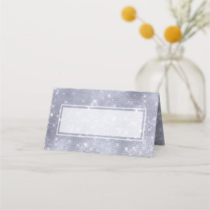 Tillfällen Flashy Platinum Sequins utseende Placeringskort