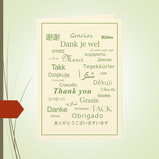 Tillfällen för flerspråkig "Tack"-typografi Tack Kort (Multilingual "Thank You" card)