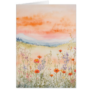 Tillfällen för hälsningskort för vattenfärg-Blomm