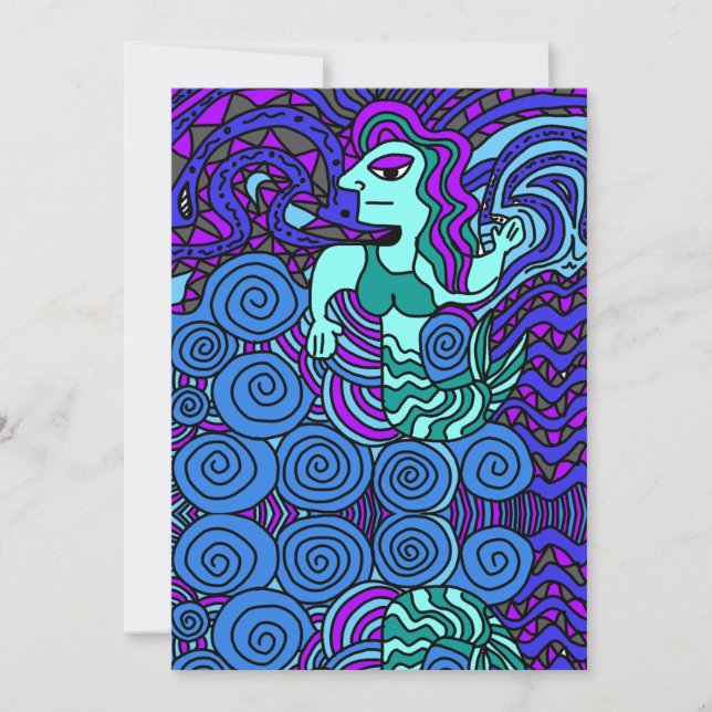 Tillfällen för inbjudan, sjöjungfru inbjudningar (Framsida)