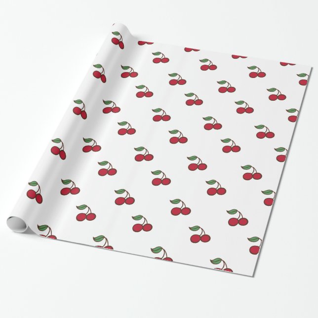 Tillfällen för omslagning av Helgdag Retro Cherry  Presentpapper (Utrullad)
