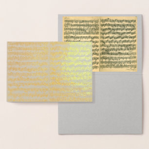 Tillfällen Golden Bach Chaconne Music Manuscript Folierat Kort