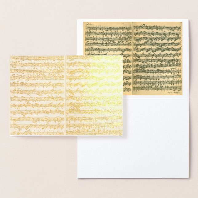 Tillfällen Golden Bach Chaconne Music Manuscript Folierat Kort (Display)