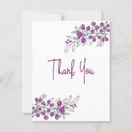 Tillfällen Gratitude Lila Berries Löv Tack Kort