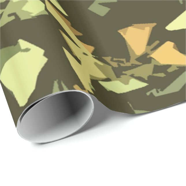 Tillfällen grönt Camouflage Presentpapper (Rullad Hörn)