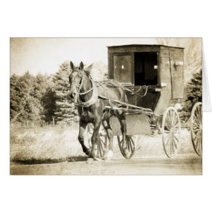 Tillfällen Horse och Buggy Sepia Greeting Card Hälsningskort