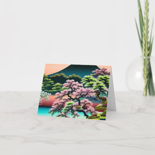Tillfällen Landskapet Asian Cherry Blommars Tack Kort (Framsida)
