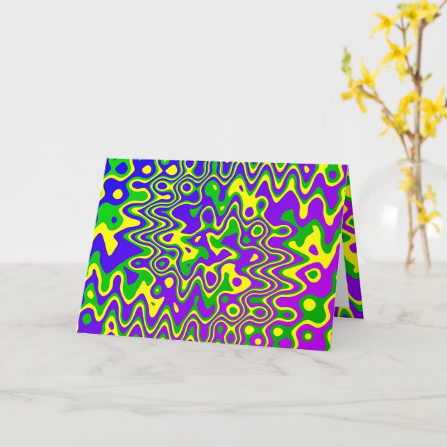 tillfällen [Lava Lamp] OpArt Swirls & Dots Kort (Gul blomma)