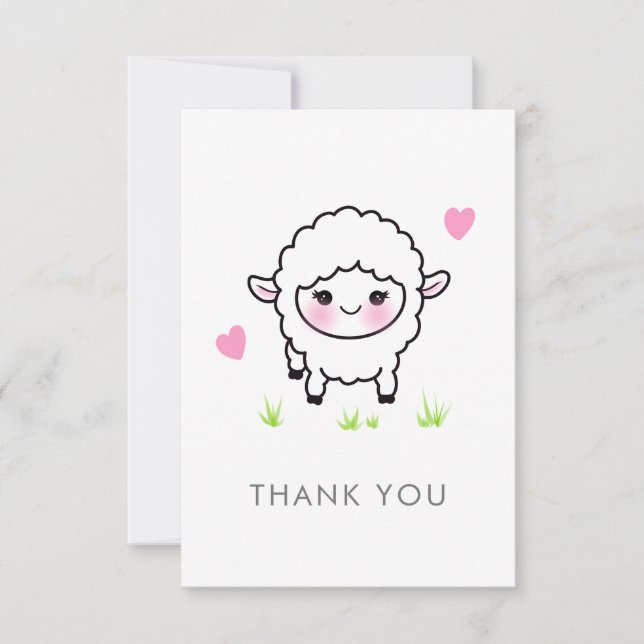 Tillfällen Little Lamb Tack Notecard Kort (Framsida)