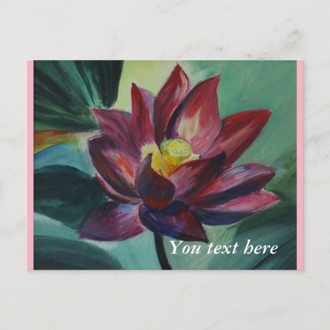 Tillfällen målade "loyus blomma Postcard" Vykort (Framsida)