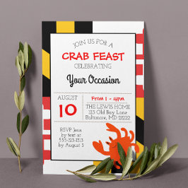 Tillfällen Maryland Lycklig Crab Nautical Inbjudningar