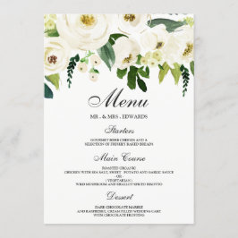 Tillfällen-meny för vita blommor meny