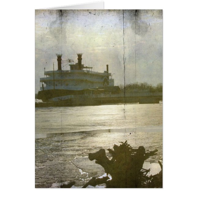 Tillfällen Mississippi River Winter Sunset Hälsningskort (Framsidan)