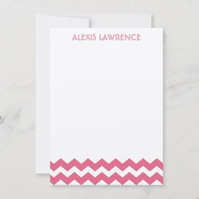 Tillfällen Modern rosa Chevron tackar dig Tack Kort (Framsida)