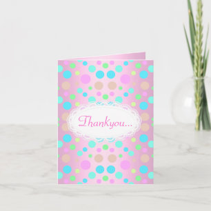 Tillfällen PASTEL POLKA DOT TACKAR DU KORTET Tack Kort