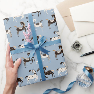 Tillfällen Prancing Folk Art Circus Horses Presentpapper