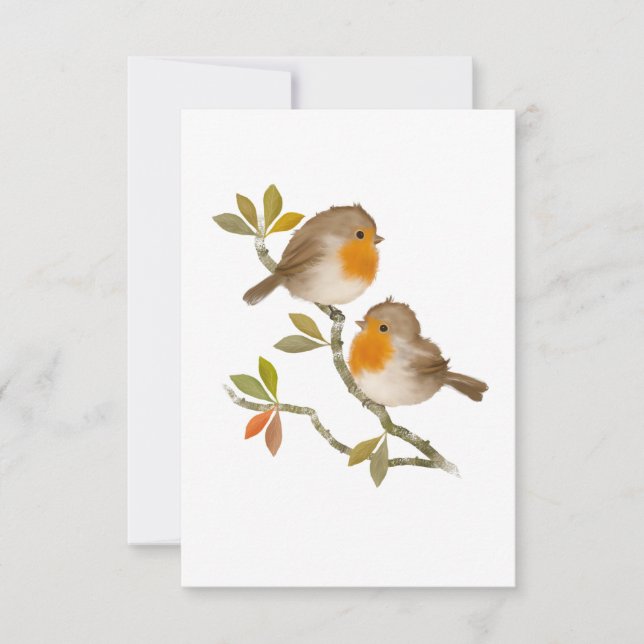 Tillfällen Robin Birds Note Card Tack Kort (Framsida)