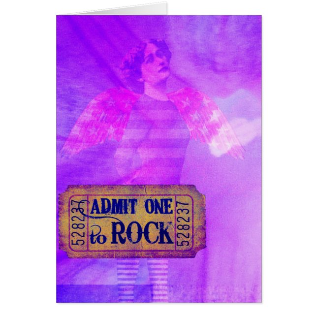 Tillfällen Rock and roll Angel Digital Collage Hälsningskort (Framsidan)