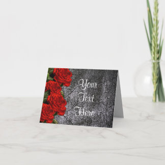 Tillfällen Röd ros Black Leather Greeting Card Kort