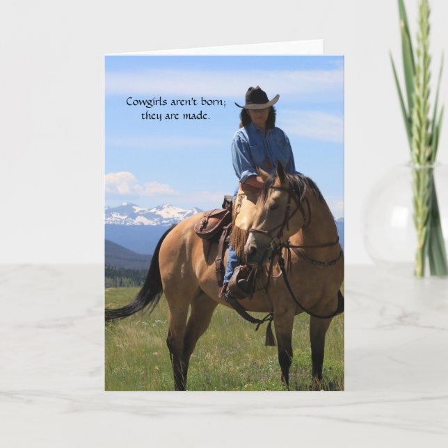Tillfällen Scenia Western Cowgirl and Horse Kort (Framsida)