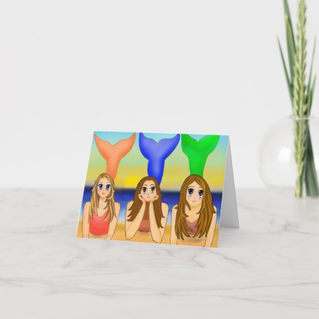 Tillfällen Sjöjungfruars Notecard Kort (Framsida)