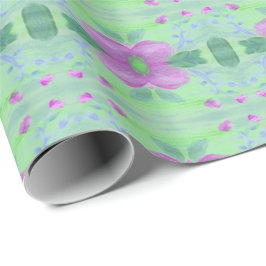 Tillfällen Teal Wrapping Papper i Lila Blommigt Presentpapper