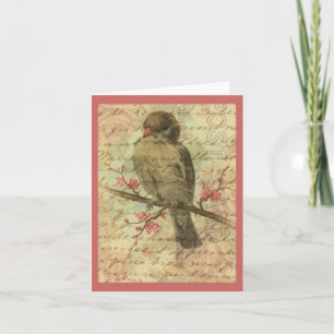 Tillfällen vintage Sparrow Kort