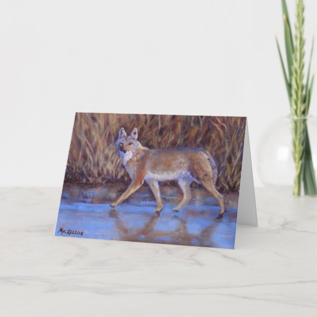 Tillfällen Winter Coyote Fine Art Kort (Framsida)