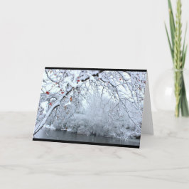 Tillfällen Winter Snowy River Scene Kort