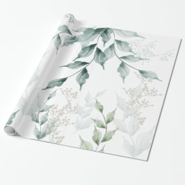 Tillfällen Wrapping Grayed Jade Grönt Botanical Presentpapper