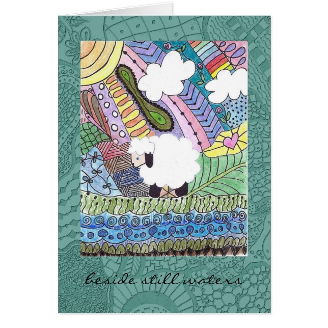 Tillfällenkort med får hälsningskort (Framsidan)