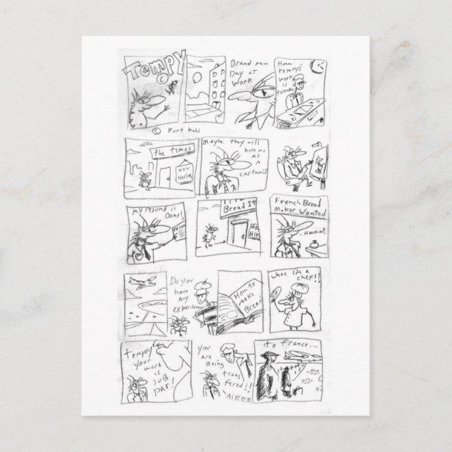 Tillfällig fransk bröd-postkort vykort (Framsida)