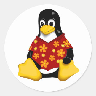 Tillfällig Tux - stora rundaklistermärkear Runt Klistermärke