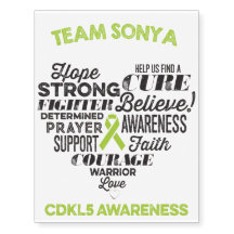 Tillfälliga tatueringar för medvetenhet CDKL5,