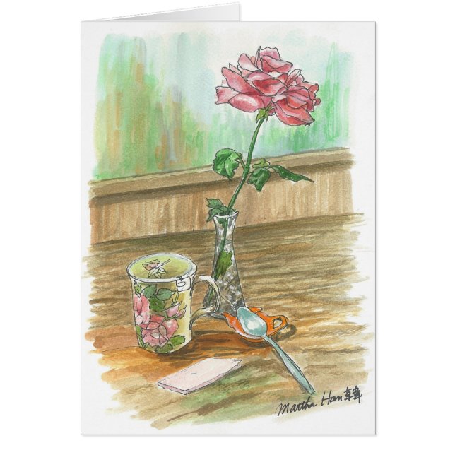 Tillfälligt bord hälsningskort (Framsidan)