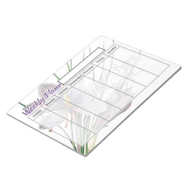 Tillflykt Veckoschema blad Anteckningsblock (Vinklad)