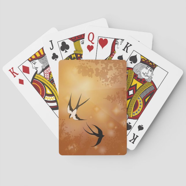 Tillflyktsortsången - para av svalor casinokort (Baksidan)