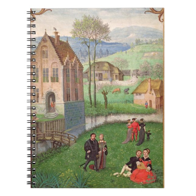 Tillfoga 18855 April: uppvakta par, från en bok av Anteckningsbok (Framsidan)