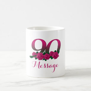 Tillfoga den kända 90:e födelsedagen numrerar kaffemugg