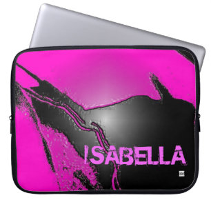 Tillfoga den kända rosa latexen utföra i relief laptop fodral